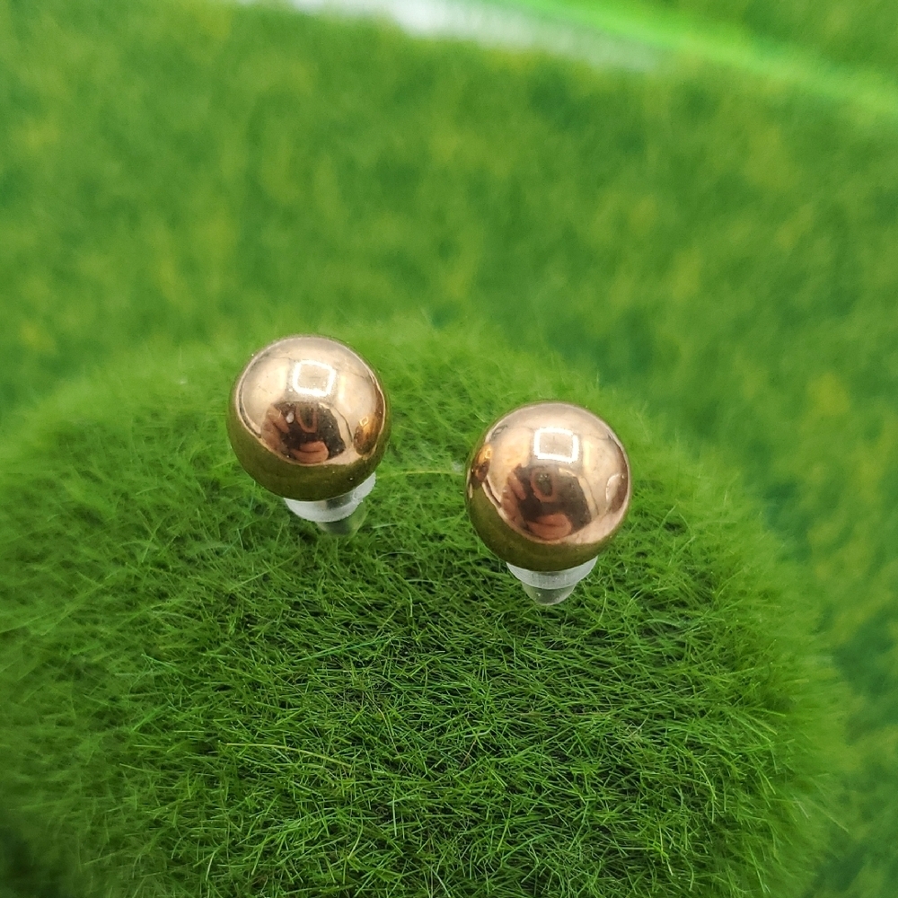Elegant Gold Tone Ball Stud Earrings E1036